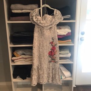 Nicole Miller lace dress off the shoulder